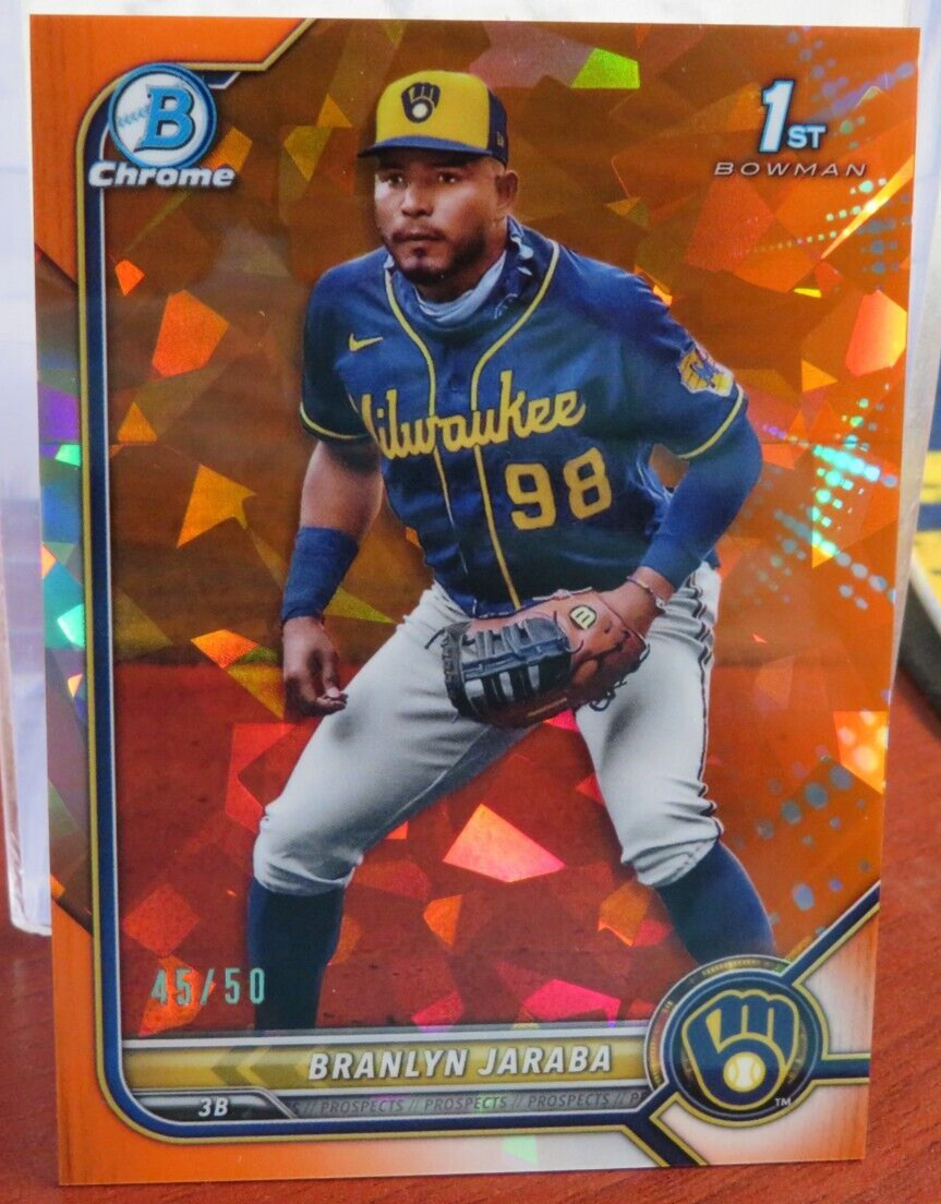 #5275 2022 BOWMAN CHROME SAPPHIRE BRANLYN JARABA 1ST #BCP15 ORANGE 45/50