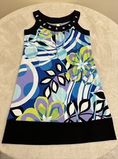DRESSBARN Woman Sleeveless STRETCH Jeweled Shift DRESS Size 4