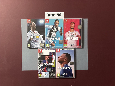 Fifa 18, 19, 20, 21, 22 Nintendo Switch x5 Games Bundle/Joblot