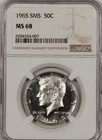 :1965 SMS 50C KENNEDY HALF DOLLAR NGC MS68 (SEMI-CAM) RARITY R6 HIGHEST GRADES