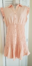NWT $138 GUESS ECO TEODORA MINI PEACH CREAME DRESS SZ MEDIUM