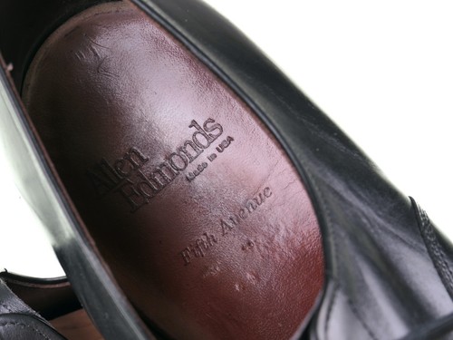 Allen Edmonds Fifth Avenue Black Leather Punch Cap Toe Oxford Dress Shoes 10.5 C - Picture 5 of 7