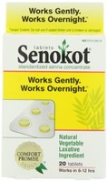 Senokot Natural Vegetable Laxative Ingredient 20 Tabs Each on sale Senokot Natural Vegetable Laxative Ingredient 20 Tabs Each on sale