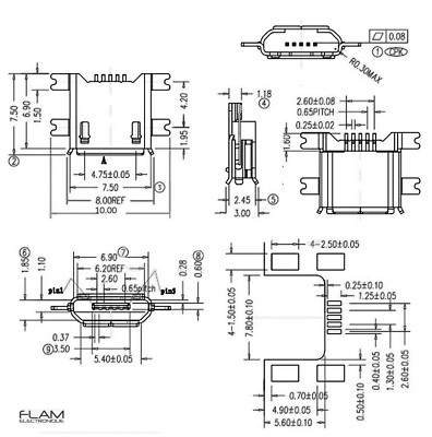 Connecteurs Micro USB Type B Femelle à Souder – Lot De 2 Pièces, Pour Réparations Ou Projets électroniques DIY