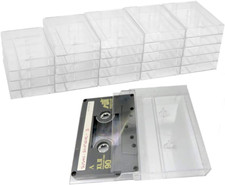 25 Evelots Cassette Tape Cases-Clear Plastic Storage-Audio-No Scratch/Dirt-Set
