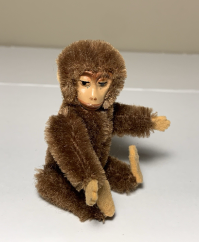 Vintage Schuco Monkey Dark Brown with a Different Face Maybe Metal As Is 3 1/4"