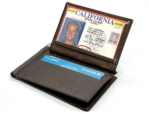 RFID Blocking Genuine Leather Z Fold Money Clip Front Pocket Wallet - Picture 11 of 16