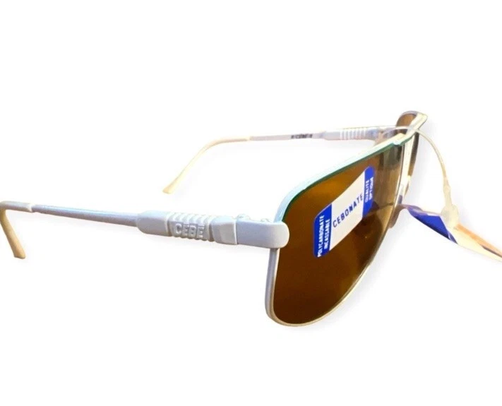 Gafas de sol CEBE France Bijoux Metal Aviador, blancas con verdes, nuevas con etiquetas, unisex Foto 4 de 4