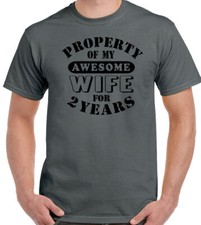 My Awesome Wife Mens Funny 2nd Wedding Anniversary T-Shirt Gift 2 Year Husband