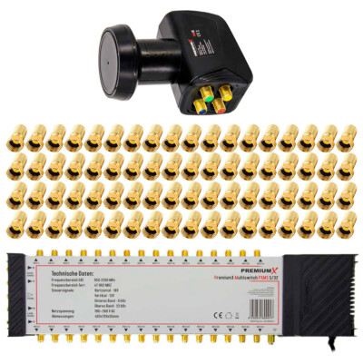 PremiumX Multiswitch 5/32 Multischalter Quattro LNB SAT Verteiler 32 Teilnehmer