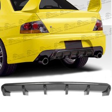 Rear Lower Bumper Lip Diffuser 6fins Carbon Style For Mitsubishi Lancer Evo X