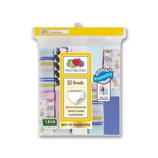 Fruit of the Loom Girls' Cotton Brief Underwear, 10 Pack Size 12