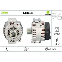 Lichtmaschine Generator 14 V 210 A Ø 50 Mm Valeo FüR U.A. BMW 1Er