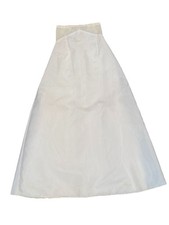 VTG White Satin A-Line Bridal Petticoat Slip Crinoline Power Net Waist XS 24