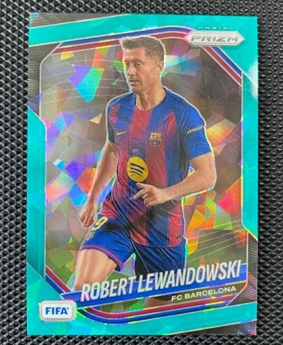 Robert Lewandowski 2025-26 Panini Prizm FIFA Teal Ice Base /99 #249