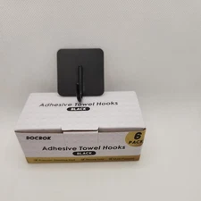 Docrok Adhesive Hooks Self-Adhesive Towel Coat Hooks 6 Pack Sticky Wall Hanger