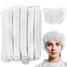 50PCS Disposable Bouffant Caps - 24 Inch Elastic Hair Nets Non-Woven Head Covers