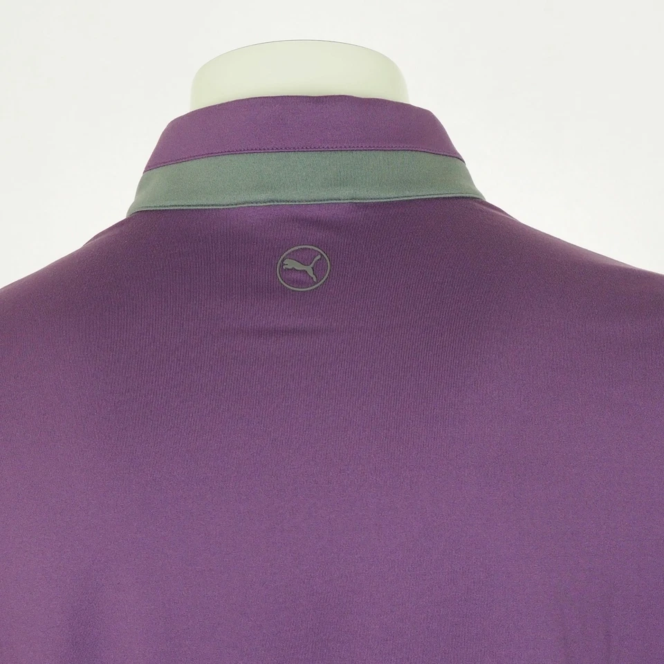 Camisa pulóver de golf Puma para hombre talla XL púrpura 1/4 cremallera mezcla ligera de rendimiento Foto 3 de 4