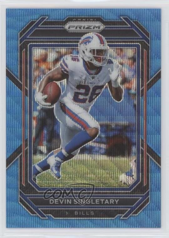2022 Panini Prizm Blue Wave Prizm 47/199 Devin Singletary #30 fm0