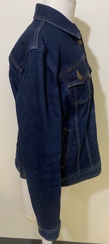 Ralph Lauren Jeans Co Jean Jacket Womens Trucker Blue Denim Dark Wash Sz P L - Picture 2 of 13