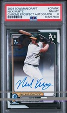 2024 BOWMAN DRAFT CHROME PROSPECT AUTOGRAPHS #CPANK NICK KURTZ PSA 8