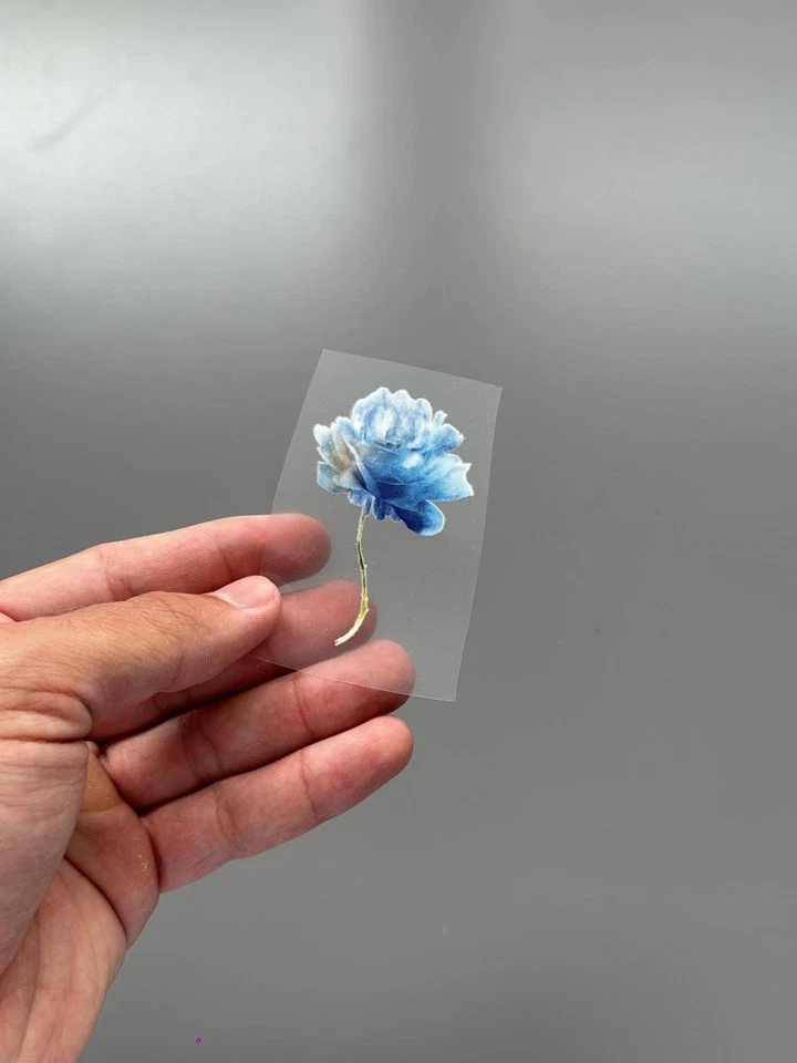 Watercolor Blumen (blau) zum Aufbügeln (Patch, Bügelbilder, Applikation, DIY) - Bild 2 von 3