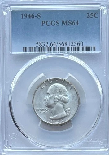 1946-S Washington Quarter PCGS MS-64 Silver 25C San Francisco Mint #252