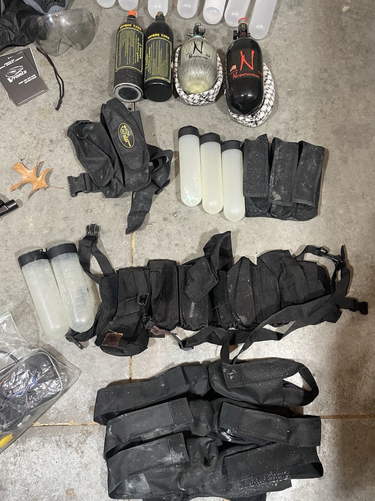 Paintball Markers, Bandoliers, Tubes, Masks, ExpiredTanks, Tools, and Paintballs