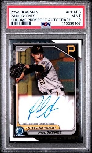 2024 Paul Skenes Bowman Chrome Prospect Autograph PSA 9  #CPAPS Auto Pirates