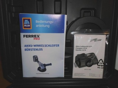 FERREX  PRO 20 V Li Ion Akku Winkelschleifer Ø 125 mm - mit Akku und Ladegerät