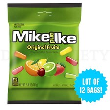 Mike  Ike Original Fruits Chewy Fruit Flavored Candies 5oz Lot of 12 Bags