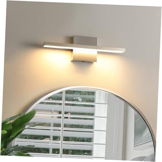 Modern LED Brushed Nickel Vanity Light for Bathroom 12inch 11W Bathroom Wall