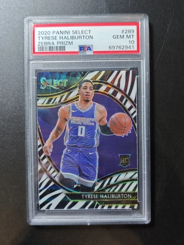 2020-21 Select Tyrese Haliburton #289 Courtside RC Zebra SSP PSA 10 Pop7 -LLZ1