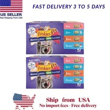 Purina Friskies Seafood Chicken Pate Variety Pack Wet Cat Food, 5.5oz, 80 cans