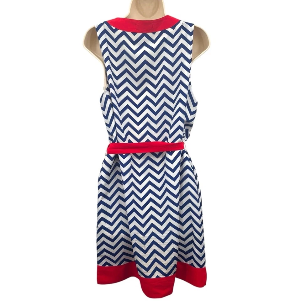 Грязь пирог красный отделки шеврон колена платье размер L | 4011 - Изображение 3 из 4