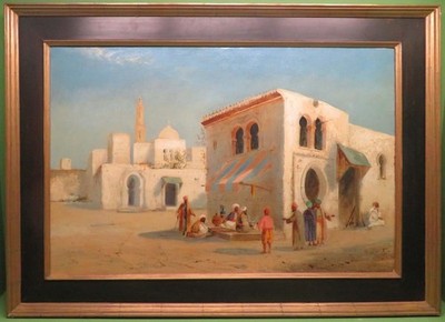 Henry Stanton Lynton (1886-1912) großes antikes orientalistisches Ölgemälde Algier