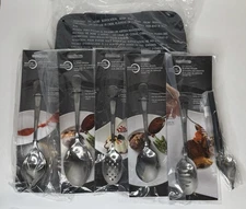 Mercer Culinary M35155 7-Piece Plating Spoon II Set w/ Heavy Duty Storage - NEW