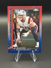 2025 Topps Chrome Football Garrett Bradbury #212 Red White Blue SP Patriots