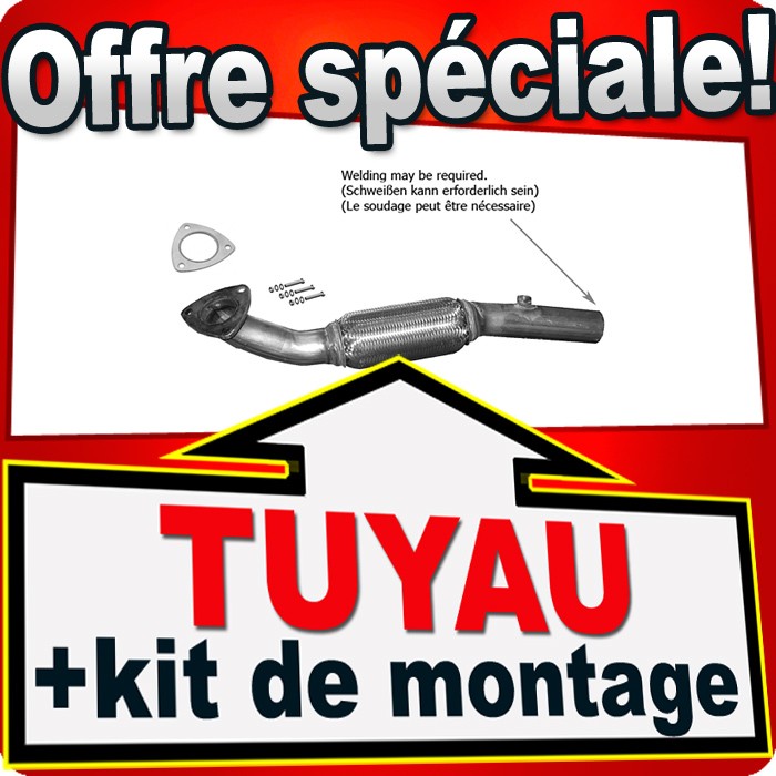 Tuyau de rechange échappement Opel Astra H 1.7 CDTi pour réparation contrôle technique