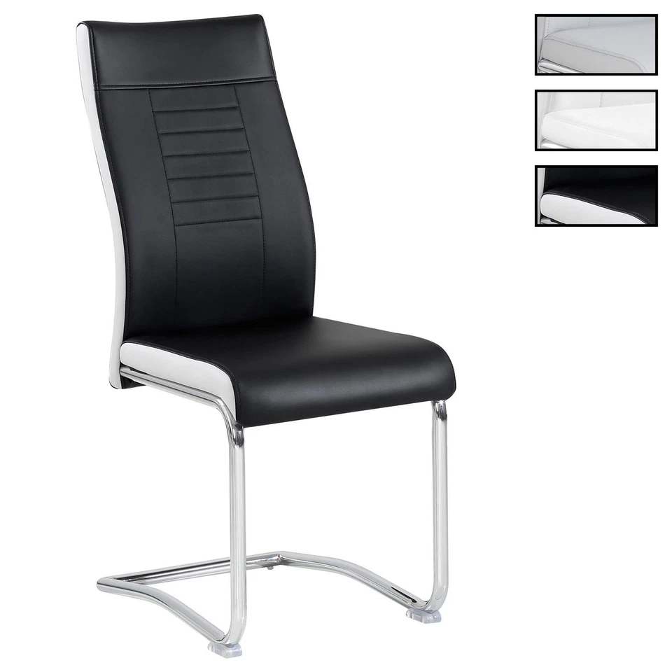 Lot de 4 chaises LOANO en synthétique salle à manger cuisine piètement chromé - Photo 1/1