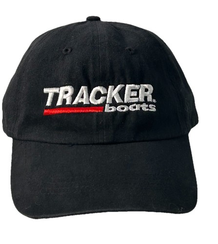 Tracker Boats Hat Cap Strap Back Embroidered Black  Boats Fishing