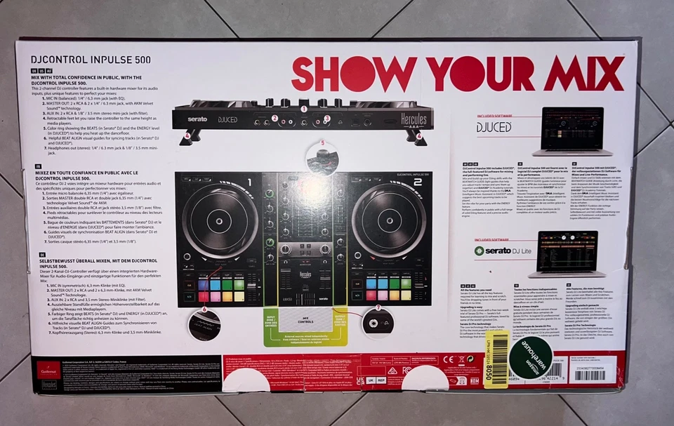 Hercules DJ Control Inpulse 500 Console DJ Controller - Immagine 3 di 4