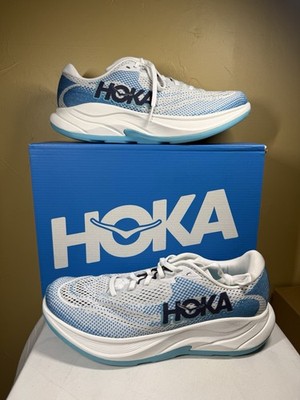 HOKA Rincon 4 Blue/White Men's Low Top Lace-Up Running Sneakers 9.5
