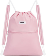 Drawstring Backpack Sports Gym Bag with Shoulder Pads Water Resistant String Bag