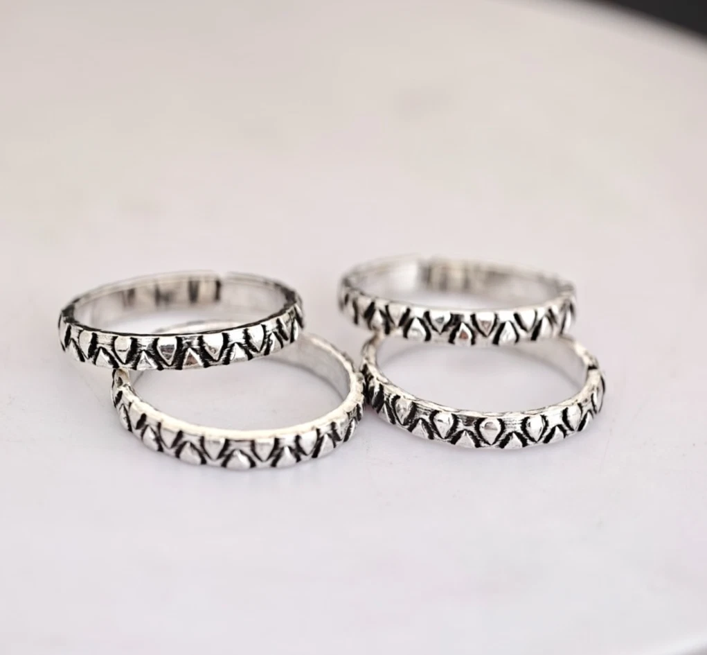 925 Sterling Silber Ranken Schnörkel Zehenring verstellbar Boho Floral Fußsch...
