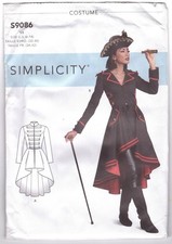 Simplicity S9086 Misses Pirate/Steampunk Coat Costume Size 6-14 UNCUT