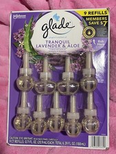 NIP Glade PlugIns Scented Oil Refills Only Tranquil Lavender & Aloe 9 refills