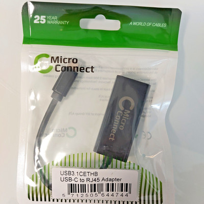 USB C zu RJ45 ADAPTER - NEU OVP MicroConnect - USB-C to RJ45 Adapter USB3.1 CET