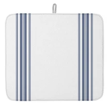 Farmhouse Simple Stripes Dish Drying Mat for Kitchen Counter, Blue Line Baby ...