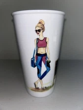 Rongrong Devoe Travel Mug Tumbler Fashion Athleisure Yoga Girl Ceramic - No Lid